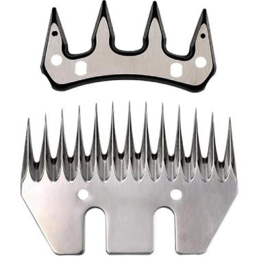 Imagem de Kit Lâmina 13 Dentes P/ Tosquiadeira Máquina Tosar Carneiro Ovino Ovel
