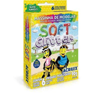 Imagem de Massa De Modelar Soft Glitter 6 Unid. 90G  ACRILEX