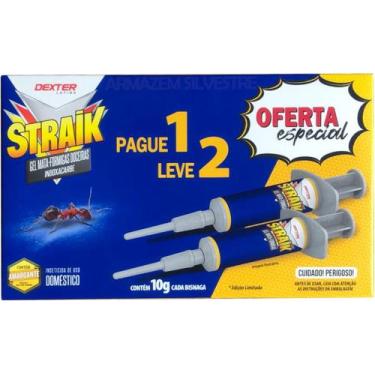 Imagem de 2 Straik Gel Mata Formigas Doceiras Isca Atrativa Seringa 10g