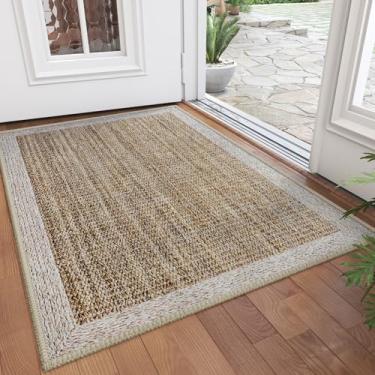 Imagem de QiCaiJia Tapete de porta frontal 5 x 7 cm, tapete de entrada antiderrapante, capacho lavável para entrada interna frontal