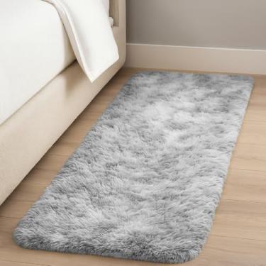 Imagem de Tapete Passadeira Felpuda 2,00 X 0,60 Mt Para Quarto Antiderrapante(Cinza Mesclado)