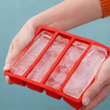 Imagem de Forma de Silicone para Barras de Gelo Grande Molde Retangular Kit com 2 Peças