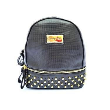 Imagem de Mochila Feminina Pequena Estilosa - Lucky Girl, Preto