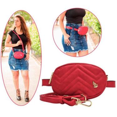 Imagem de Bolsa Pochete Feminina Cintura Transversal Ombro Casual Trabalho Porta