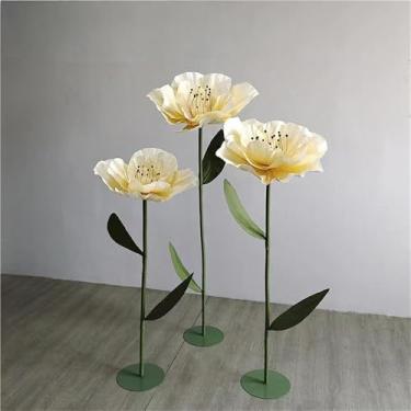 Imagem de Flores Artificiais Gigantes - Conjunto de 3 Enormes Expositores Florais para Fundo de Casamento, Decoração de Festa, Adereços de Fotografia - Decoração Perfeita para Eventos