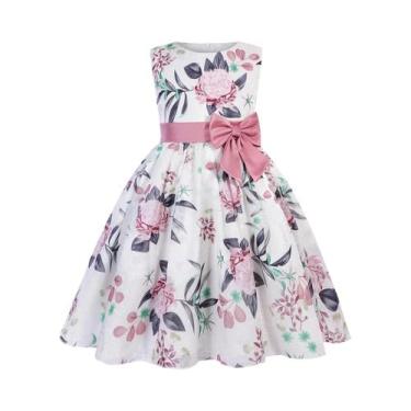 Imagem de Vestido Infantil Com Estampa De Laço Estilo Europeu Para Festa De Dami