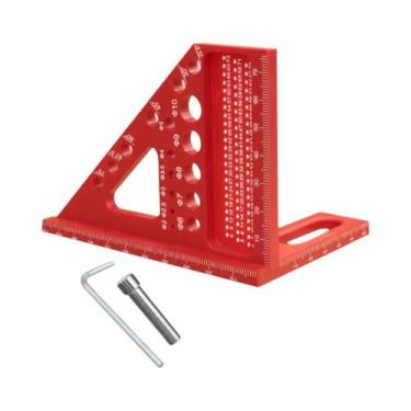 Imagem de Régua Triangular De Plástico Para Marcenaria Com Ângulos Múltiplos E P