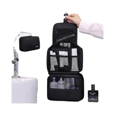 Imagem de Necessaire De Viagem Dobrável Masculina Com Bolsos Em Camadas Para Cos