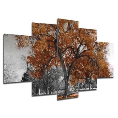 Imagem de Kit 5 Placa Quadro Decorativo árvore Cor 3d Borda Infinita