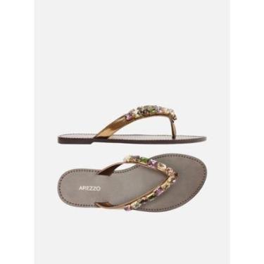 Imagem de Chinelo Rasteira Arezzo com Pedras Coloridas-Feminino