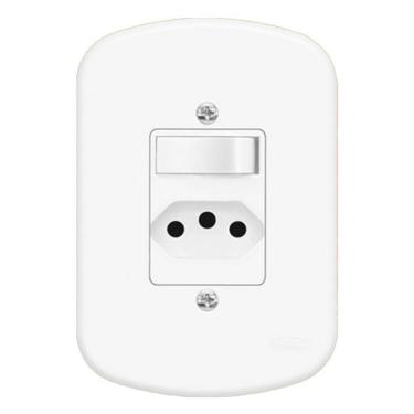Imagem de Conjunto Interruptor Paralelo + Tomada 2p+t 10a 250 Volts Blanc 1361 Fame Conj.1para+1tomada Pad