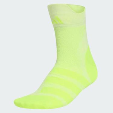 Imagem de Meia Adidas RUNxADIZERO Cano Médio Verde e Branca, G