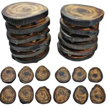 Imagem de Base Rústica Madeira Verniz Fosco Pezinho 20 a 23cm - 1Un - MimosBH