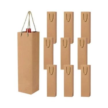 Imagem de Bolsa De Transporte Para Vinho 750ml Com Alça, Pacote Com 10 Sacolas D