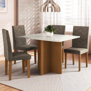 Imagem de Mesa de Jantar 4 Lugares Denver Freijo/Off White/Cacau - Panorama Móveis