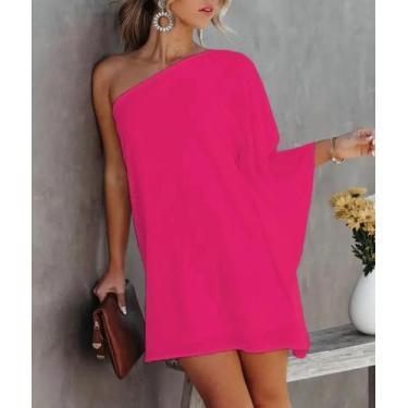 Imagem de Vestido De Praia Elegante E Solto Com Manga Longa E Alça Única Em Grad