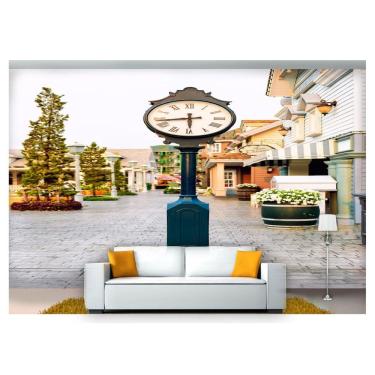 Imagem de Papel De Parede Cidade Antiga Relógio Rua 3D Cda11