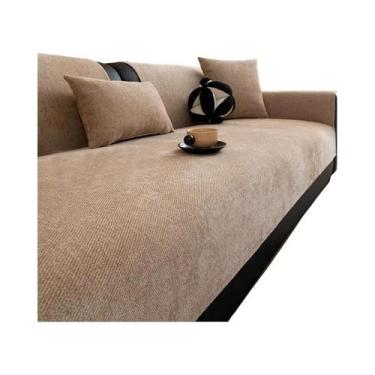 Imagem de Capa De Sofá Antiderrapante Minimalista Em Chenille Para Todas as Esta