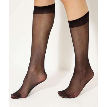 Imagem de Meia Feminina Fio 20 Cano 3/4 Marisa-99517, UN, Preto