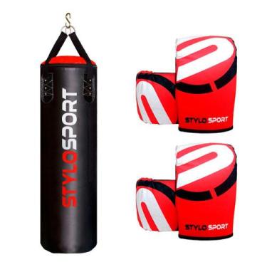 Imagem de Saco de pancada 120cm profissional+ 2 luvas bate saco (1 adulto, 1 inf