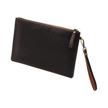 Imagem de Organizador De Documentos Vintage Em Couro Genuíno Com Zíper Para iPad