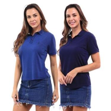 Imagem de Kit 2 Camisa Polo Feminina Piquet Viscose Casual-Feminino