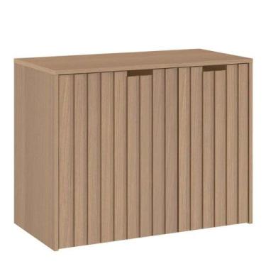 Imagem de Balcão Gabinete Para Banheiro 80 Cm 2 Gavetas Nogal Amêndoa - LYAM DEC