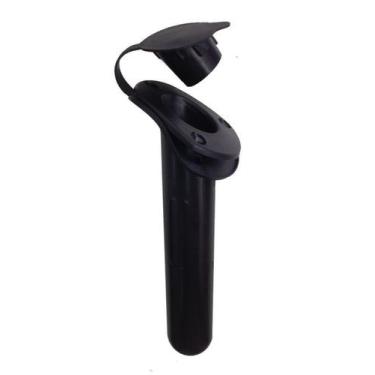 Imagem de Porta Varas Caniço Inclinado Em PVC Com Tampa Cor Preta - REI MARINE