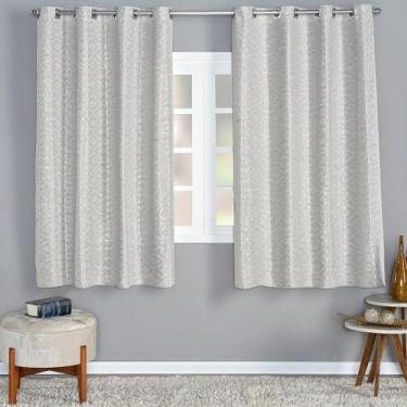 Imagem de Cortina 2,80m x 2,30m Jacquard Corta Luz Sala Quarto Apartamento Moder