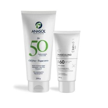 Imagem de Kit protetor facial anasol masculino fps 30 60g + corporal fps 50 toqu