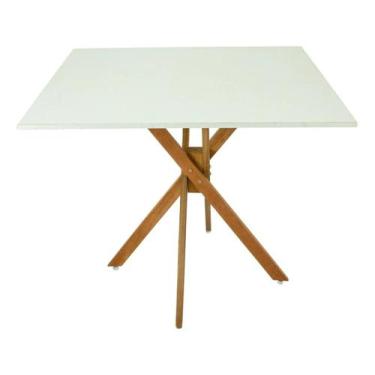 Imagem de Mesa Para Jantar 70cm Quadrada Base Akemi Escrivaninha Sala Estar Cozi