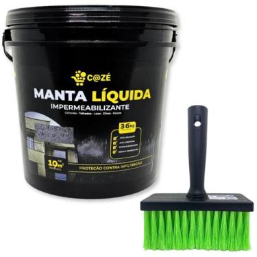 Imagem de Manta Líquida Impermeabilizante Laje Telha 3,6kg + Broxa - CAZE, Branc