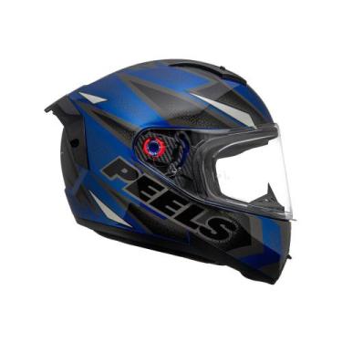 Imagem de Capacete Peels Icon Fast, Azul Metalizado com Branco, 62