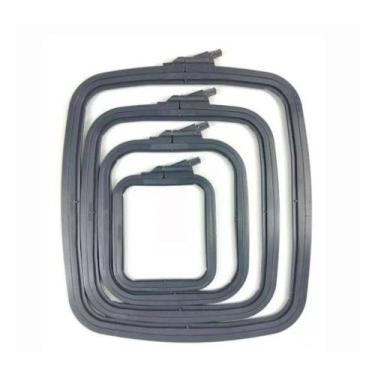 Imagem de Bastidor Quadrado de Plástico p/Bordado Cinza 220x195mm Nurge