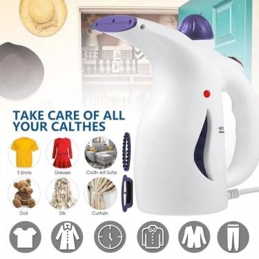 Imagem de Passadeira a Vapor Portátil OEM 800W com Jato Contínuo e Passamento Vertical Branco e Rosa 110V