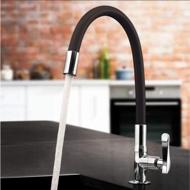 Imagem de Torneira Gourmet Flexível para Cozinha Chuveirinho Duplo Jato 1-2 Volta Parede Silicone...