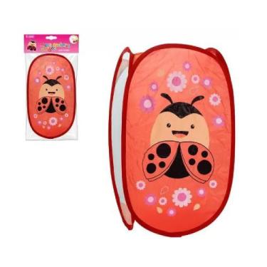 Imagem de Cesto Organizador Roupa Suja Brinquedos Infantil Telado Multiuso Quart