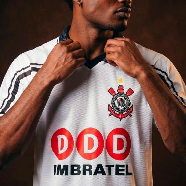 Imagem de Camisa Corinthians 1998 Retrô DDD Embratel Branca Masculina-Masculino