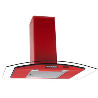 Imagem de Coifa de Parede 80cm Vidro Curvo Slim Nardelli Red, 220V
