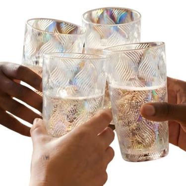 Imagem de Jogo 6 Copos de Vidro Long Drink 420ml Rainbow Furta Cor Âmbar Transpa