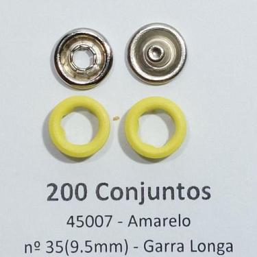 Imagem de Botões de Pressão Nº 35 Tic-Tac Colorido Latão Variados Amarelo 9,5mm 