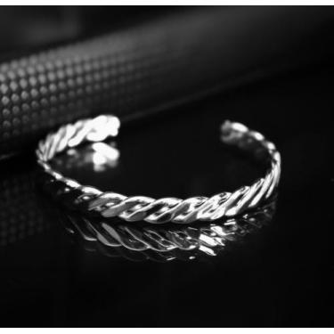 Imagem de Bracelete trançado aço inoxidável ajustável no pulso/ Pulseira masculi