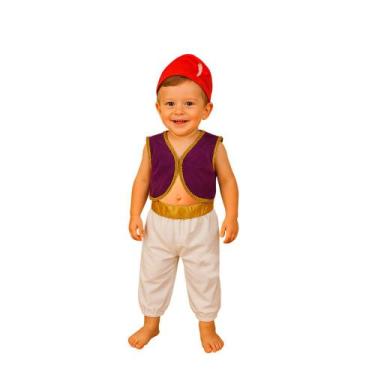 Imagem de Fantasia Alladin Luxo Completo Bebê Menino Príncipe Sheik Festa Árabe 