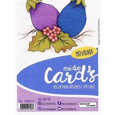 Imagem de Régua Médio Cards Apliques e Pinturas - Beringela - Decorart