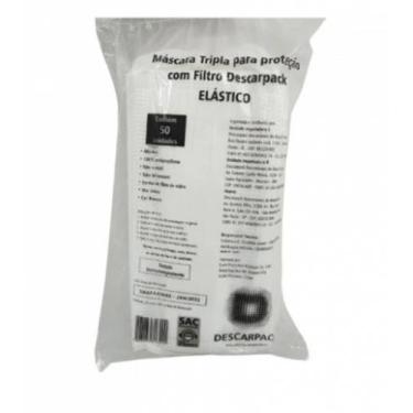 Imagem de Mascara tripla cirurgica descartavel elastico descarpack pcte c/ 50 un