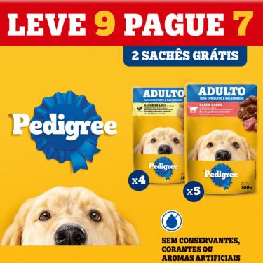 Imagem de Ração Úmida Pedigree para Cães Adultos – Frango e Carne - Pack Leve 9 Pague 7 (900g)