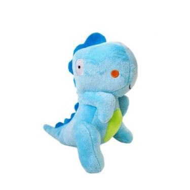 Imagem de Chocalho de Pelúcia de Dinossauro Unik Baby 15cm Azul Claro