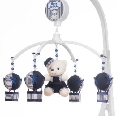 Imagem de Mobile Para Berço Musical Giratório Urso Balão Azul Marinho - Le-Leão 