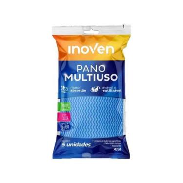 Imagem de Pano Multiuso 30x50cm Azul Pacote C/5 Unidades Inoven