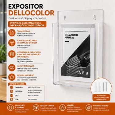 Imagem de Expositor Transparente DELLO para Relatórios A4 com Suporte para Mesa 